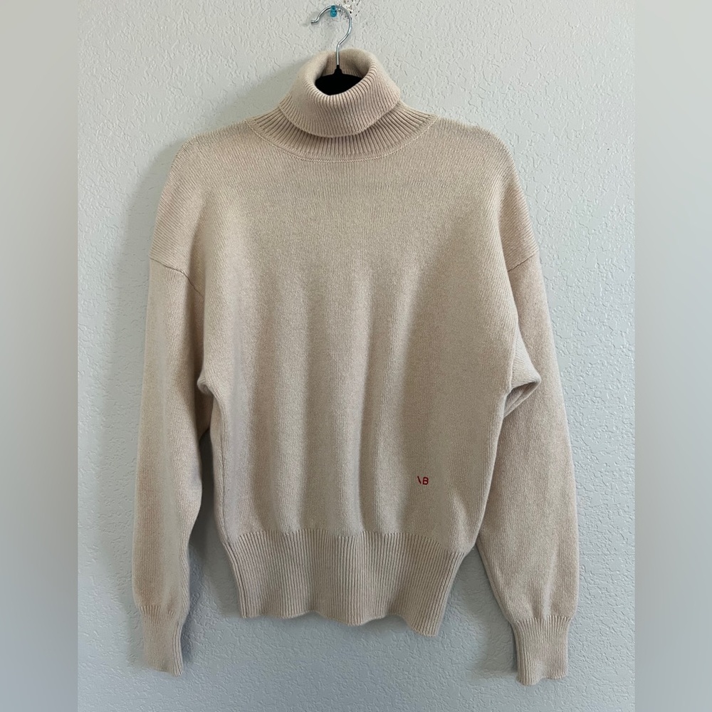 VICTORIA BECKHAM Cashmere Turtleneck Sweater In Cream . Size S - Picture 2 of 8